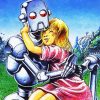 Robot And Blonde Girl Paint By Number