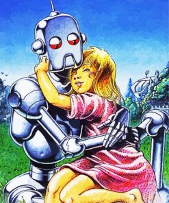 Robot And Blonde Girl Paint By Number