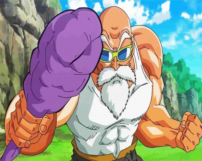 Roshi Dragon Ball paint by numbers