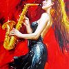 Saxophone Lady Art paint by numbers