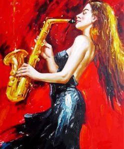 Saxophone Lady Art paint by numbers