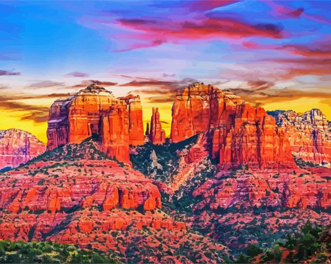 Sedona Arizona Mountains Paint By Numbers - PaintingByNumbersKit.COM