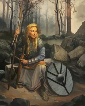 Shield Maiden Viking paint by numbers