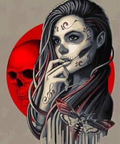 Skull Lady paint by numbers