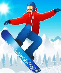 Snowboarding Illustration paint by numbers