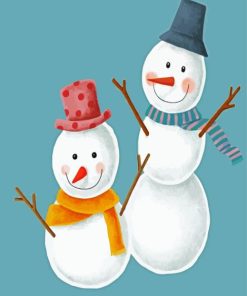 Snowmen illustration Paint By Number