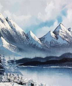Snowy Mountain Landscape Paint By Number