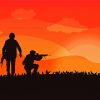 Soldiers Silhouette paint by numbers