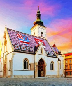 St Mark s Church Zagreb paint by numbers