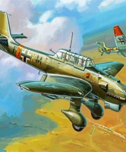 Stuka War JetPlane Paint By Number