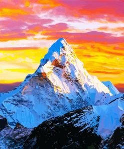 Sunset in Annapurna Mountains paint by numbers