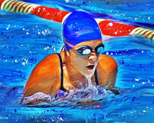 Swimmer Lady paint by numbers