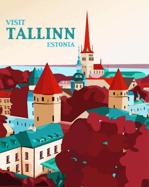 Tallinn Estonia Poster paint by numbers