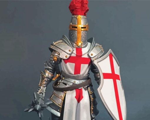 Templar Knight Warrior paint by numbers