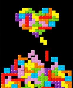 Tetris Art Heart paint by numbers