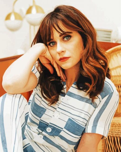 The Beautiful Zooey Deschanel paint by numbers