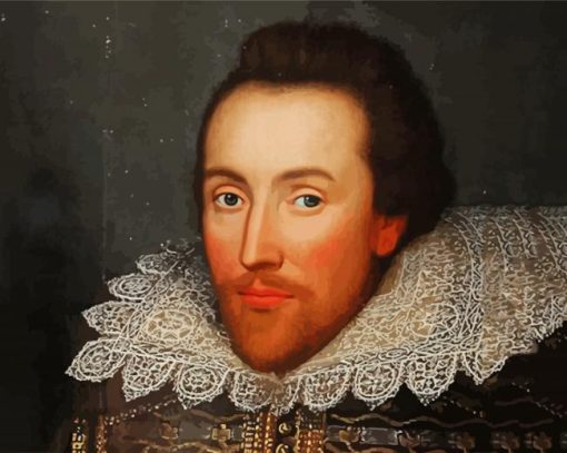 The English Playwright William Shakespeare paint by numbers