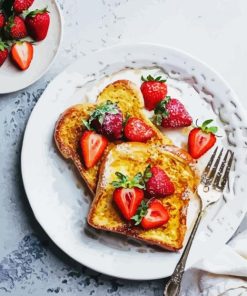 Toast with Strawberry paint by numbers