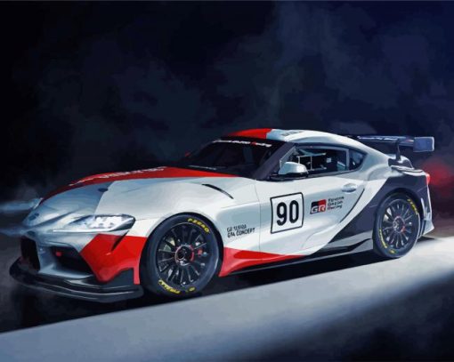 Toyota GR Supra Gt4 Race Car paint by numbers