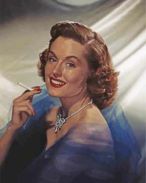 Vintage Lady Smoking Paint By Number