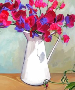 White Sweet Pea paint by numbers