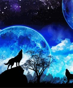 Wolves Howling paint by numbers