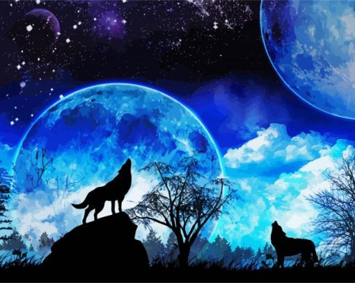 Wolves Howling paint by numbers