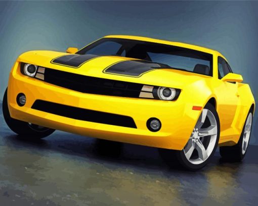 Yellow Camaro paint by numbers