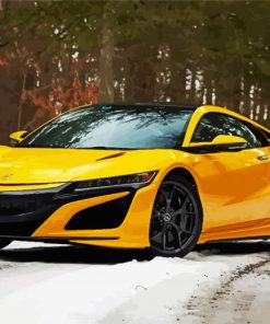 Yellow Acura NSX paint by numbers