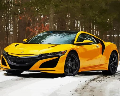 Yellow Acura NSX paint by numbers