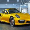 Yellow Porsche 911 paint by numbers