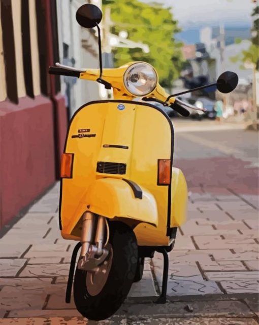 Yellow Scooter paint by numbers