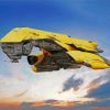 Yellow Spaceship Paint By Number