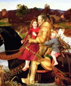 A Dream of the Past Sir Isumbras at the Ford by John Everett Millais paint by numbers