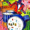 Abstract Jazz Drummer paint by numbers