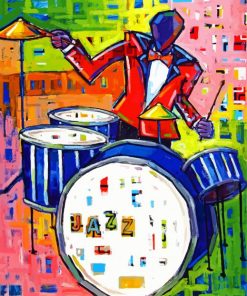 Abstract Jazz Drummer paint by numbers