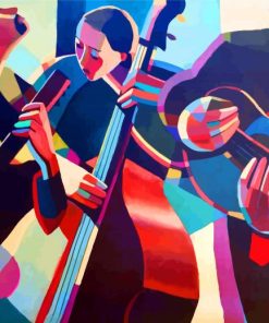 Abstract Jazz Musicians paint by numbers