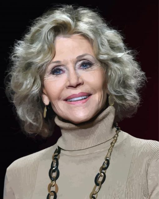 Actress Jane Fonda paint by numbers