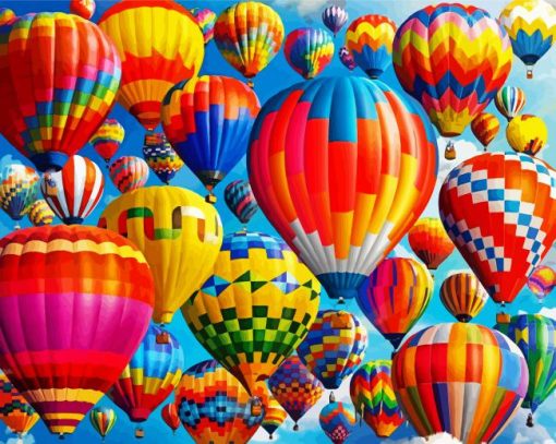 Aesthetic Colorful Hot Air Balloons paint by numbers