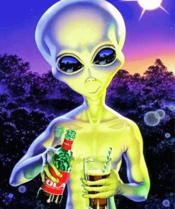 Alien Drinking Cola paint by numbers
