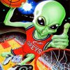 Alien Playing Basketball paint by numbers