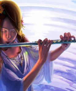 Asian Flute Player paint by numbers