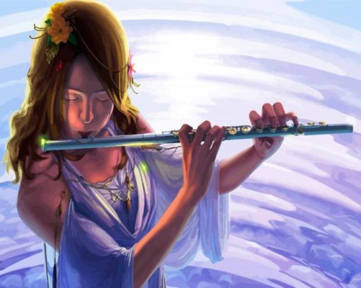 Asian Flute Player paint by numbers