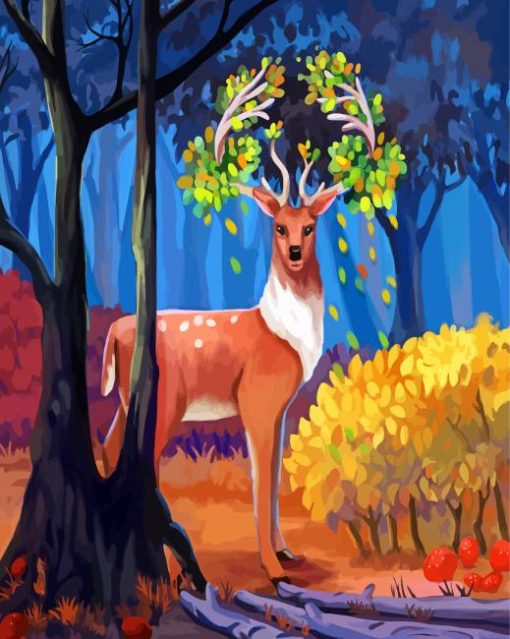 Autumn Deer Art paint by numbers
