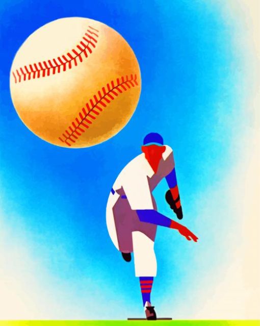 Baseball Pitcher paint by numbers