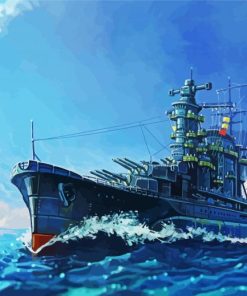 Battleship In The Ocean paint by numbers