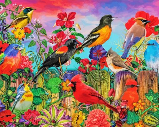 Birds and Blooms paint by numbers