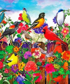 Birds and Flowers paint by numbers
