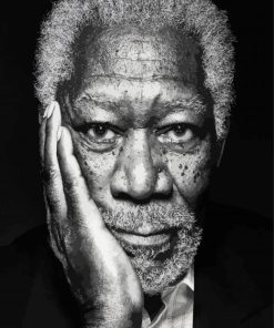 Black and White Morgan Freeman paint by numbers