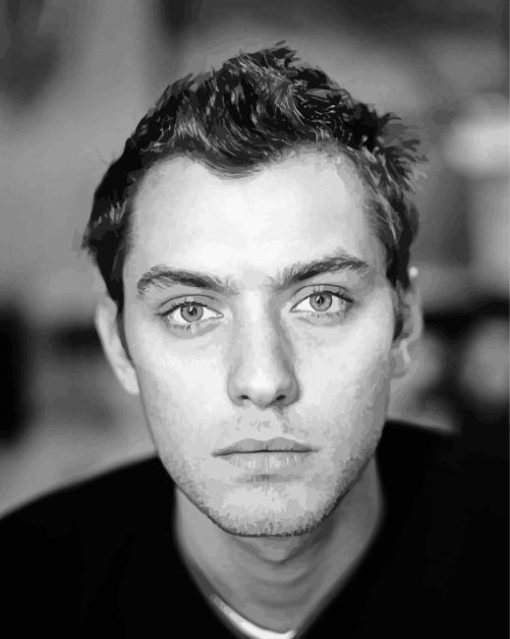 Black And White Jude Law paint by numbers